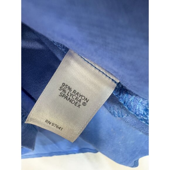 J.Jill Wearever Collection Womens Tunic Blouse Top Sze L Petite Blue Floral Boho - Picture 4 of 9